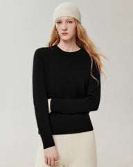 100% Cashmere Basic Crew Neck Pullover