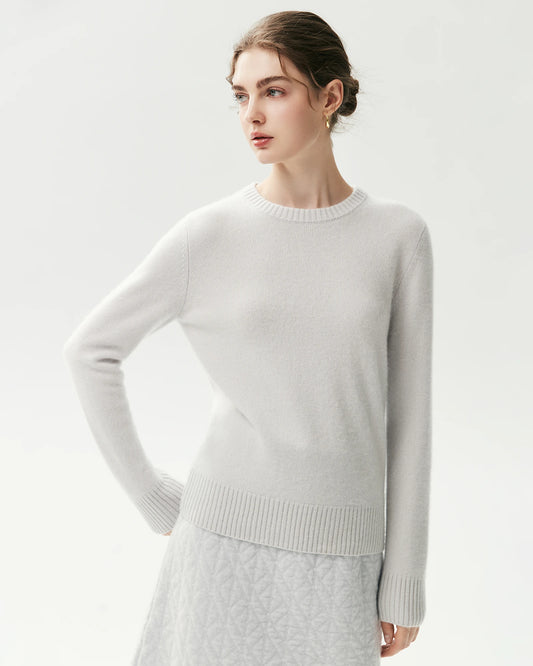 100% Cashmere Basic Crew Neck Pullover