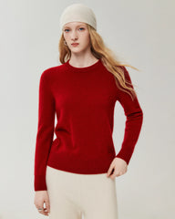 100% Cashmere Basic Crew Neck Pullover