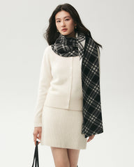 100% Cashmere Checked Scarf