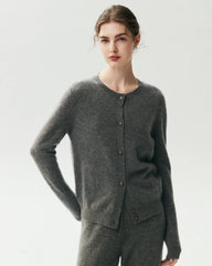 100% Cashmere Classic Crewneck Cardigan