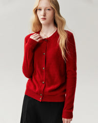 100% Cashmere Classic Crewneck Cardigan