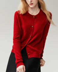 100% Cashmere Classic Crewneck Cardigan