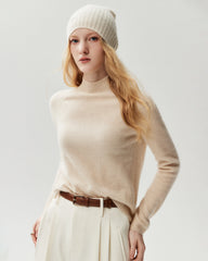 100% Cashmere Classic Stand Collar Pullover