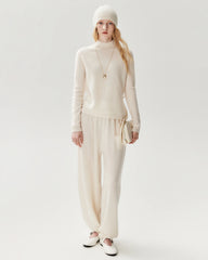 100% Cashmere Classic Stand Collar Pullover