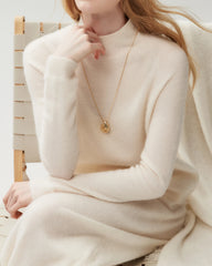 100% Cashmere Classic Stand Collar Pullover