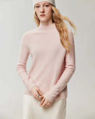 100% Cashmere Classic Stand Collar Pullover