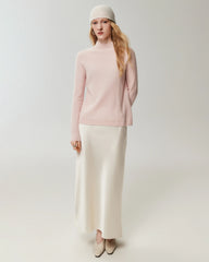 100% Cashmere Classic Stand Collar Pullover