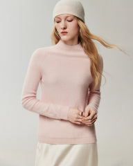 100% Cashmere Classic Stand Collar Pullover