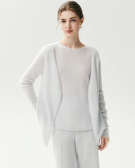 100% Cashmere Faux Two-Piece Layered Sweater