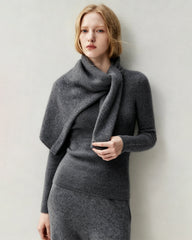 100% Cashmere Fitted Crewneck Knit Top