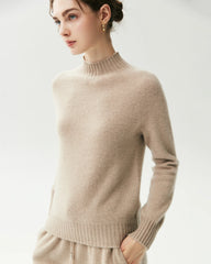 100% Cashmere Funnel Neck Knit Pullover