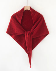 100% Cashmere Pointelle Triangle Knit Shawl