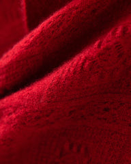 100% Cashmere Pointelle Triangle Knit Shawl
