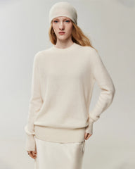 100% Cashmere Relaxed Ribbed Crewneck Sweater
