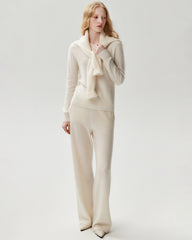 100% Cashmere Ribbed Crew Neck Pullover