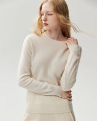 100% Cashmere Ribbed Crew Neck Pullover