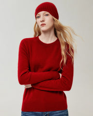 100% Cashmere Ribbed Crew Neck Pullover