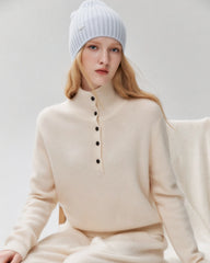 100% Cashmere Ribbed Knit Beanie