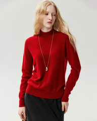 100% Cashmere Ribbed Mock Neck Sweater