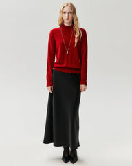 100% Cashmere Ribbed Mock Neck Sweater