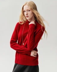 100% Cashmere Ribbed Mock Neck Sweater