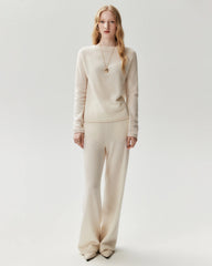 100% Cashmere Rolled-Edge Crew Neck Sweater
