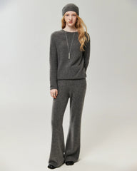 100% Cashmere Rolled-Edge Crew Neck Sweater