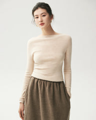 100% Merino Wool Boat Neck Top