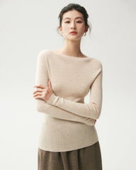 100% Merino Wool Boat Neck Top