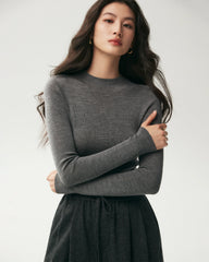 100% Merino Wool Mock Neck Top