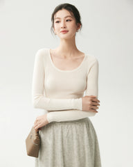 100% Merino Wool Wide Neck Sweater
