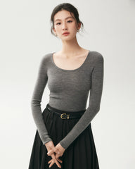 100% Merino Wool Wide Neck Sweater