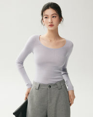 100% Merino Wool Wide Neck Sweater
