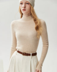 100% Pure Cashmere High Neck Fitted Pullover