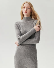 100% Pure Cashmere High Neck Fitted Pullover