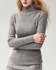 100% Pure Cashmere High Neck Fitted Pullover