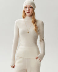 100% Pure Cashmere High Neck Fitted Pullover