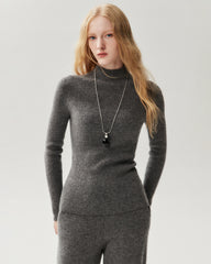 100% Pure Cashmere High Neck Fitted Pullover