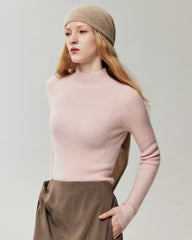 100% Pure Cashmere High Neck Fitted Pullover