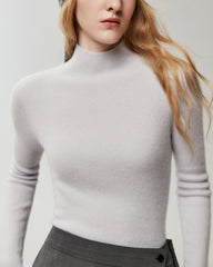 100% Pure Cashmere High Neck Fitted Pullover