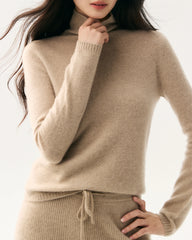 100% Pure Cashmere Mock Neck Sweater