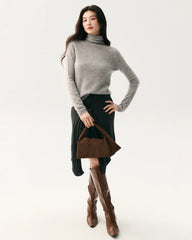 100% Pure Cashmere Mock Neck Sweater