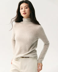 100% Pure Cashmere Mock Neck Sweater
