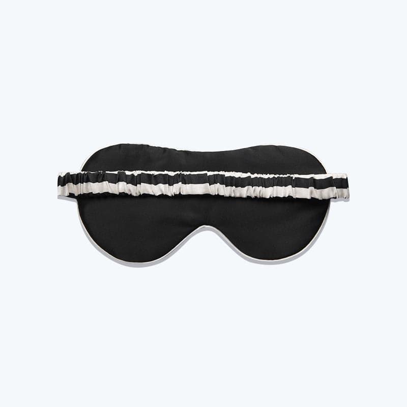 100% Pure Silk Eye Mask Stripe Pattern Black