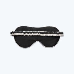 100% Pure Silk Eye Mask Stripe Pattern Black