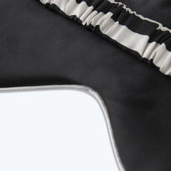 100% Pure Silk Eye Mask Stripe Pattern Black