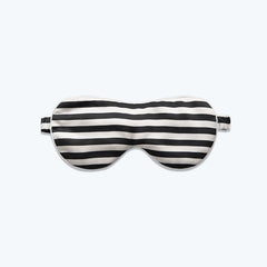 100% Pure Silk Eye Mask Stripe Pattern Black