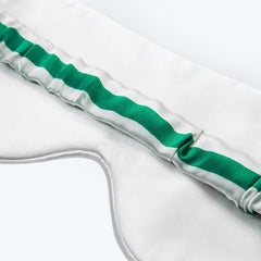 100% Pure Silk Eye Mask Stripe Pattern Green