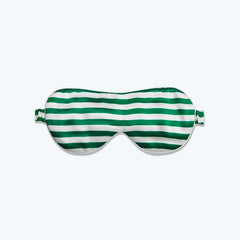 100% Pure Silk Eye Mask Stripe Pattern Green